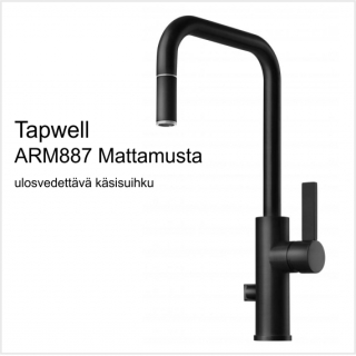 Tapwell ARM887 Mattamusta. Korkeus 402mm, asennusaukko 40mm.
