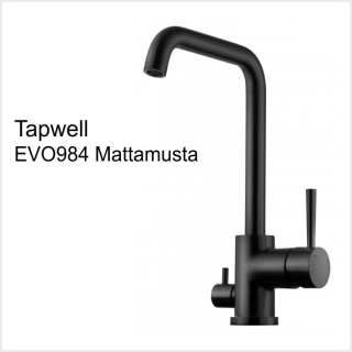 Tapwell EVO984 Mattamusta. Korkeus 338 mm, asennusaukko 35 mm.